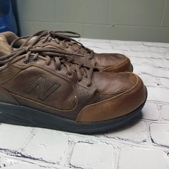 New Balance 928 brown leather walking shoes - Picture 3 of 16